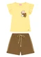 Duduka - Conjunto Infantil Blusa e Short Menina Rosa - variação: Amarelo