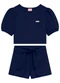 Duduka - Conjunto Infantil Blusa e Short Menina Rosa - variação: Azul