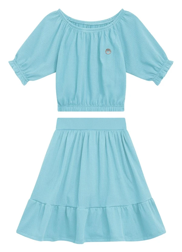 Duduka - Conjunto Infantil Blusa e Short Menina Azul