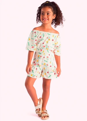 Duduka - Conjunto Infantil Blusa e Short Menina Branco - DUDUKA