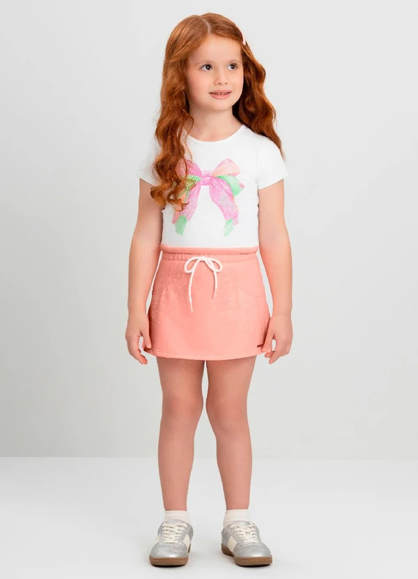 Quimby - Conjunto Infantil Blusa e Short Quimby Branco