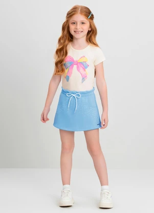 Conjunto Infantil Blusa e Short Quimby Branco - QUIMBY
