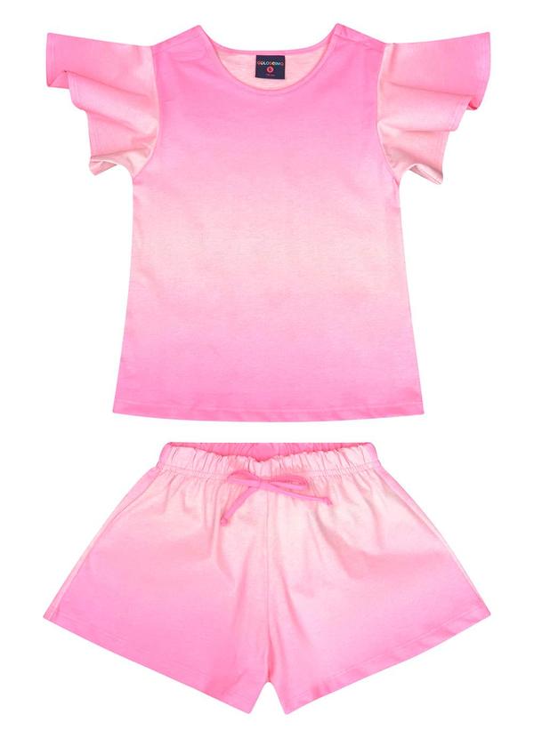 Guloseima - Conjunto Infantil Blusa e Short Rosa