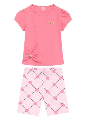 Duduka - Conjunto Infantil Blusa e Short Rosa - DUDUKA
