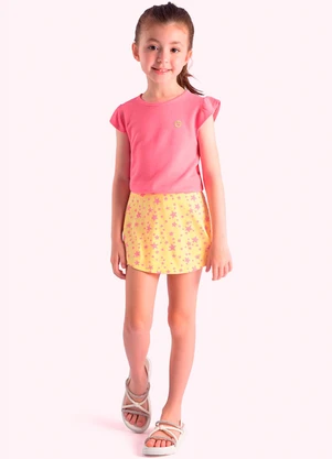 Duduka - Conjunto Infantil Blusa e Short  Rosa - DUDUKA