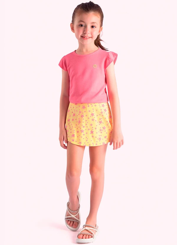 Duduka - Conjunto Infantil Blusa e Short  Rosa