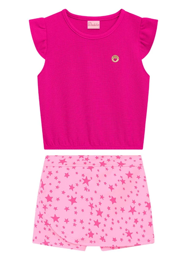 Duduka - Conjunto Infantil Blusa e Short  Rosa