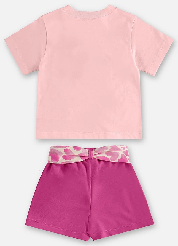 Up Baby - Conjunto Infantil Blusa e Short Rosa 5