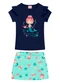 Duduka - Conjunto Infantil Blusa e Short Saia Azul - variação: Azul