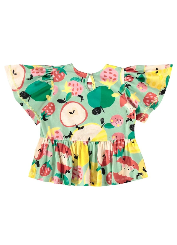Três e Já - Conjunto Infantil Blusa e Short Verde 5