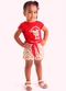 Duduka - Conjunto Infantil Blusa e Short Branco - variação: Vermelha
