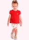 Duduka - Conjunto Infantil Blusa e Short  Vermelha - variação: Vermelha