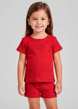 Select - Conjunto Infantil Blusa e Short Vermelho - SELECT
