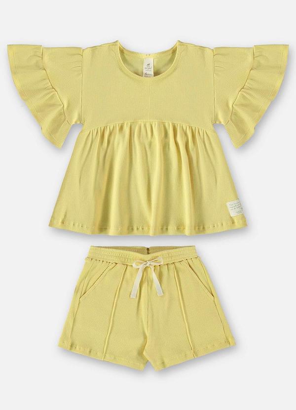 Up Baby - Conjunto Infantil Blusa e Shorts Amarelo 2