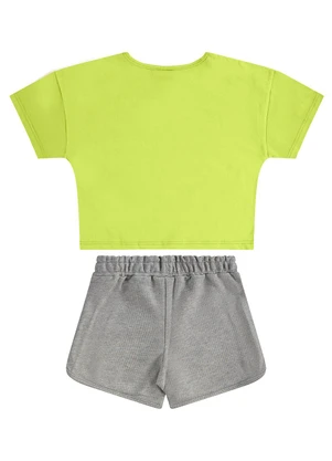 Guloseima - Conjunto Infantil Blusa e Shorts Amarelo - GULOSEIMA