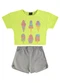 Guloseima - Conjunto Infantil Blusa e Shorts Amarelo - variação: Amarelo