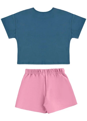 Guloseima - Conjunto Infantil Blusa e Shorts Azul - GULOSEIMA