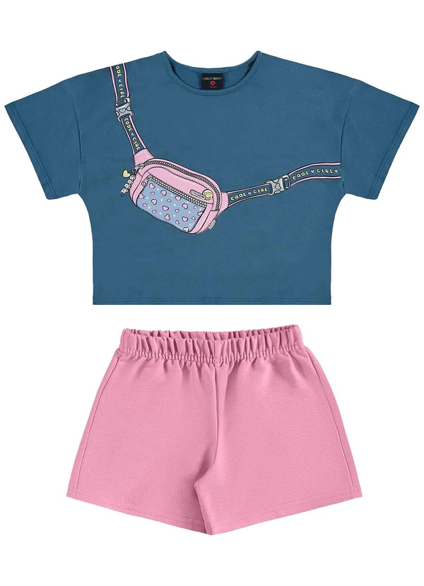 Guloseima - Conjunto Infantil Blusa e Shorts Azul
