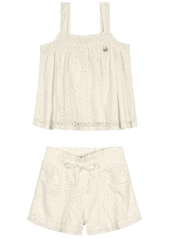 Trick Nick - Conjunto Infantil Blusa e Shorts Bege 3