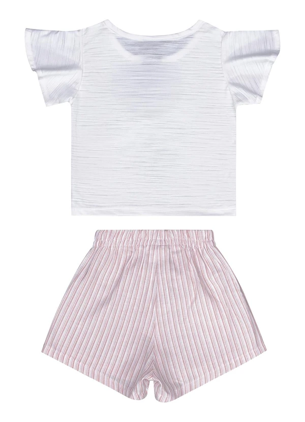 Guloseima - Conjunto Infantil Blusa e Shorts Branco 2