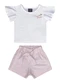 Guloseima - Conjunto Infantil Blusa e Shorts Branco - variação: Branco