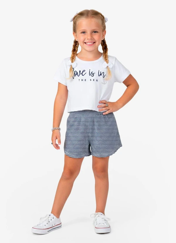 Select - Conjunto Infantil Blusa e Shorts Branco