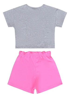 Guloseima - Conjunto Infantil Blusa e Shorts Cinza - GULOSEIMA