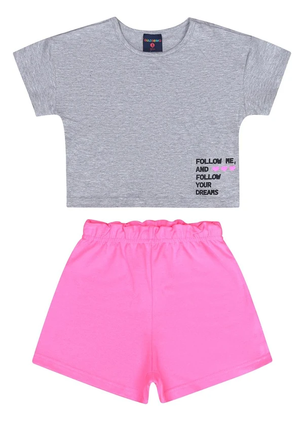 Guloseima - Conjunto Infantil Blusa e Shorts Cinza
