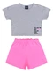 Guloseima - Conjunto Infantil Blusa e Shorts Preto - variação: Cinza