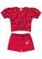 Rovi Kids - Conjunto Infantil Blusa e Shorts Coração Amarelo - variação: Conjunto Infantil Blusa e Shorts Coração (Vermelho