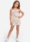 Select - Conjunto Infantil Blusa e Shorts Feminino Azul - variação: Bege