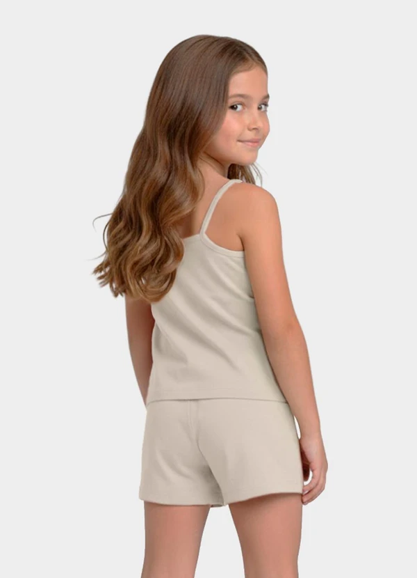 Select - Conjunto Infantil Blusa e Shorts Feminino Bege 2
