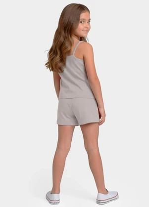 Select - Conjunto Infantil Blusa e Shorts Feminino Cinza - SELECT