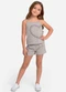 Select - Conjunto Infantil Blusa e Shorts Feminino Azul - variação: Cinza