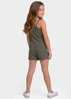 Select - Conjunto Infantil Blusa e Shorts Feminino Verde - SELECT