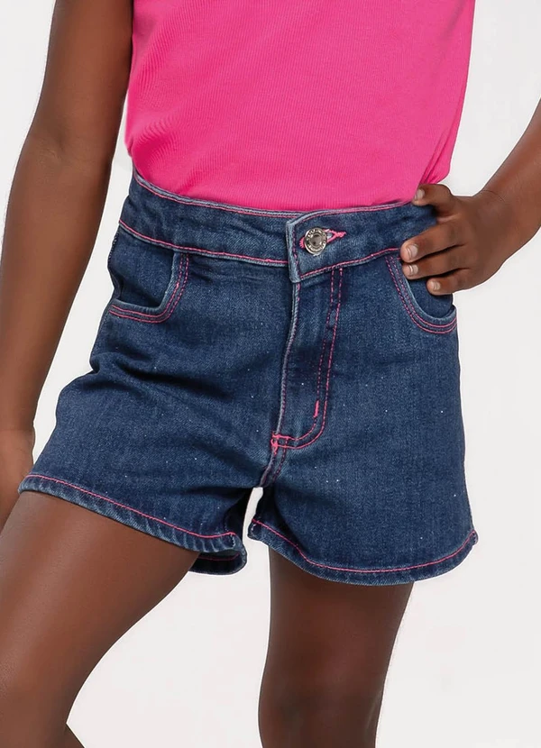Trick Nick - Conjunto Infantil Blusa e Shorts Jeans Rosa 5