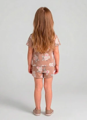 Select - Conjunto Infantil Blusa e Shorts Marrom - SELECT