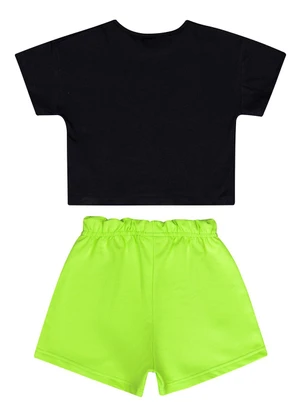 Guloseima - Conjunto Infantil Blusa e Shorts Preto - GULOSEIMA