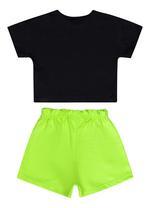 Guloseima - Conjunto Infantil Blusa e Shorts Preto 2