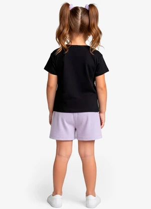 Select - Conjunto Infantil Blusa e Shorts Preto - SELECT