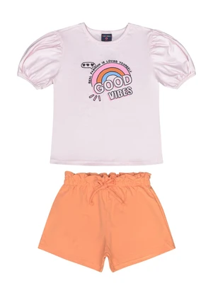 Guloseima - Conjunto Infantil Blusa e Shorts Rosa - GULOSEIMA