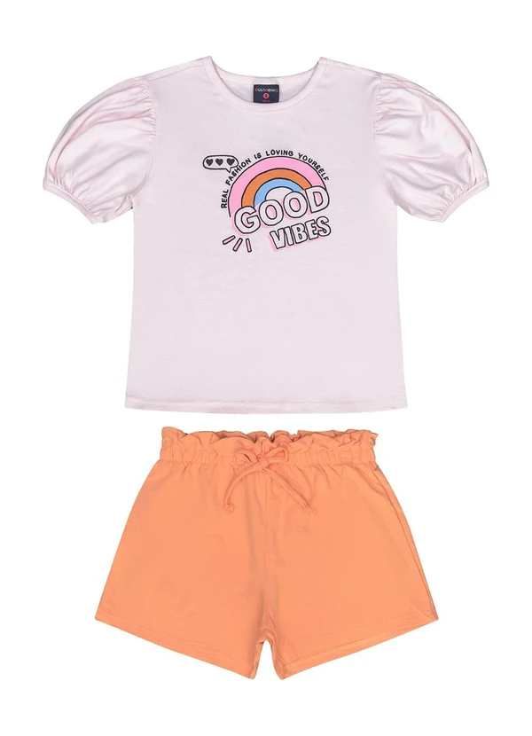 Guloseima - Conjunto Infantil Blusa e Shorts Rosa
