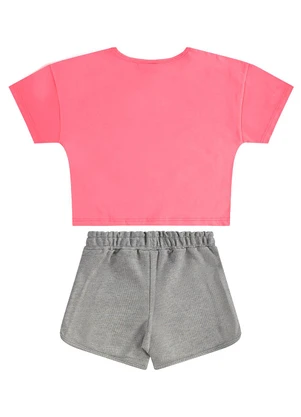 Guloseima - Conjunto Infantil Blusa e Shorts Rosa - GULOSEIMA