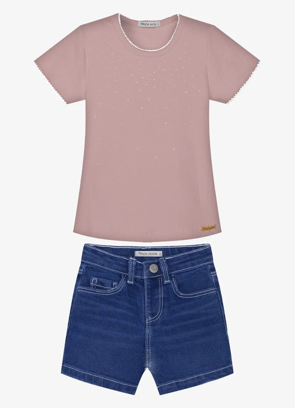 Trick Nick - Conjunto Infantil Blusa e Shorts Rosa