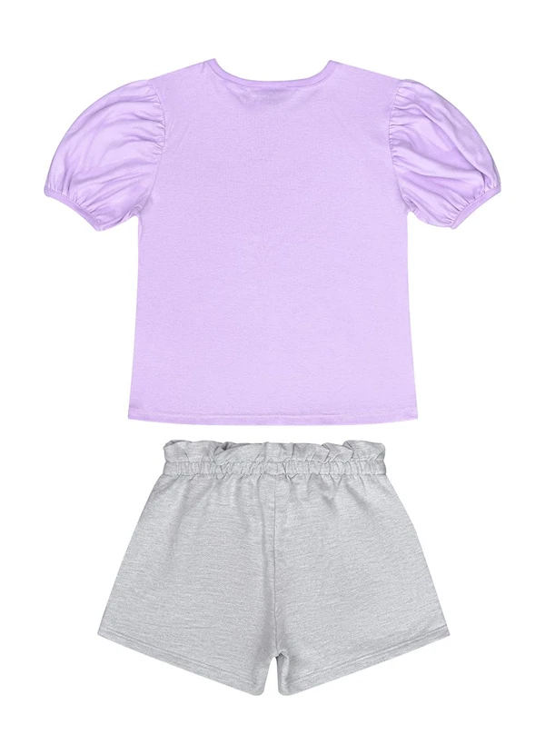 Guloseima - Conjunto Infantil Blusa e Shorts Roxo 2
