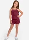 Select - Conjunto Infantil Blusa e Shorts Feminino Azul - variação: Vermelho