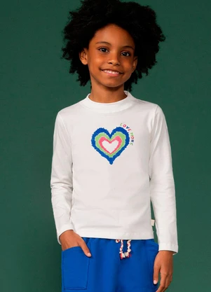 Bugbee - Conjunto Infantil Blusa Malha e Shorts Branco - BUGBEE