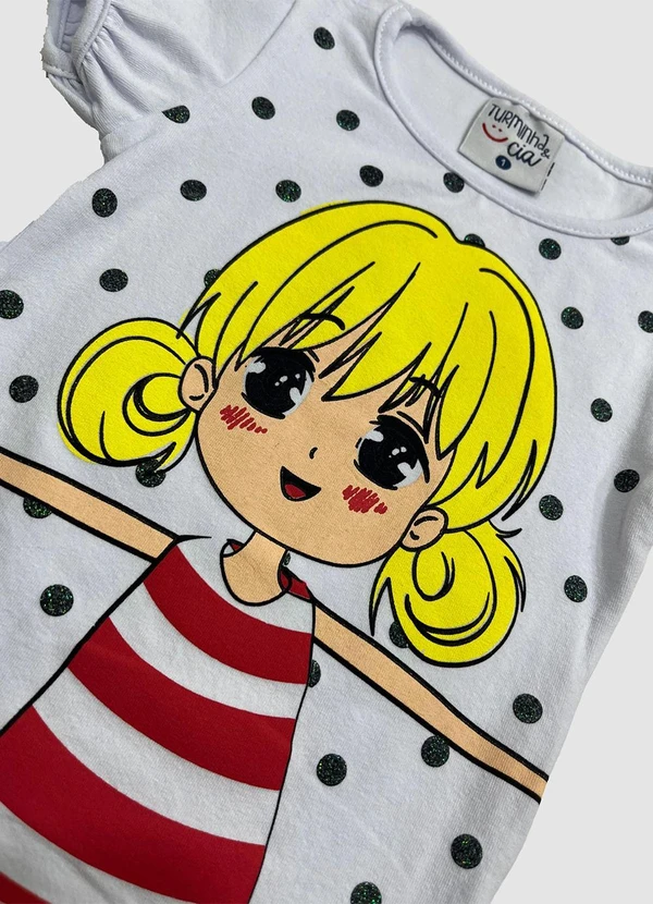 Turminha - Conjunto Infantil Blusa, Saia Tule Branco 3