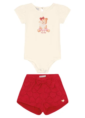 Trick Nick - Conjunto Infantil Body com Shorts Bege - TRICK NICK
