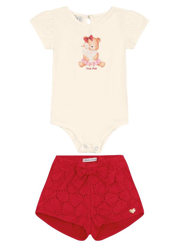 Trick Nick - Conjunto Infantil Body com Shorts Bege